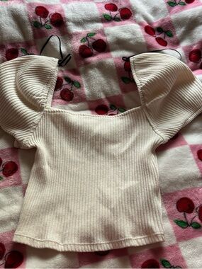 H&M Light Pink Ribbed Knit Top